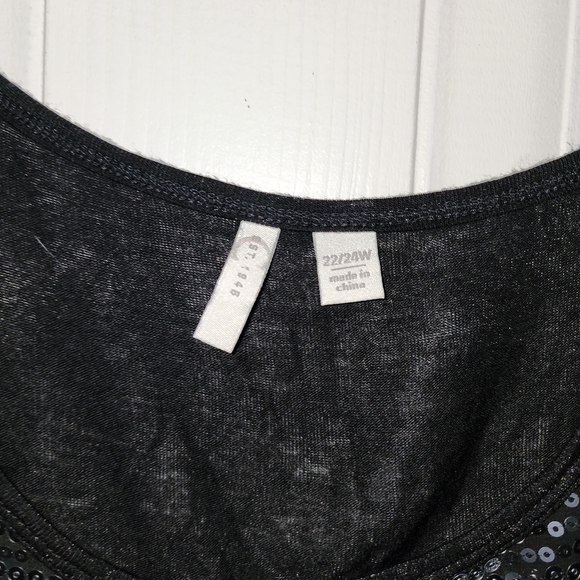 Cato Black and Silver Striped Sequin Tank Top - Picture 2 of 6